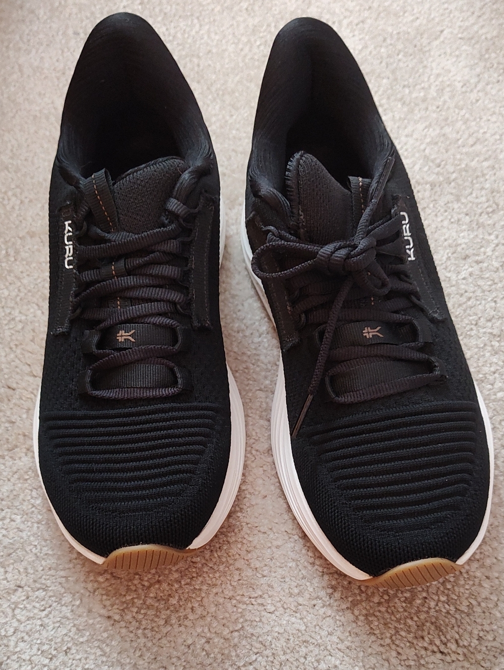 KURU Black Knit Athletic Sneakers with White Midsole